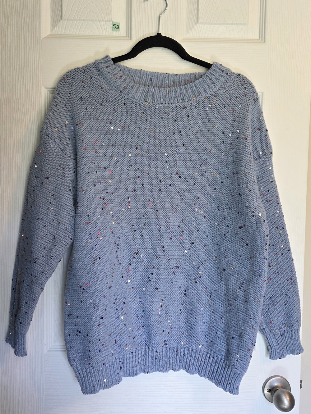 Cozy Blue Sequin Knit Sweater